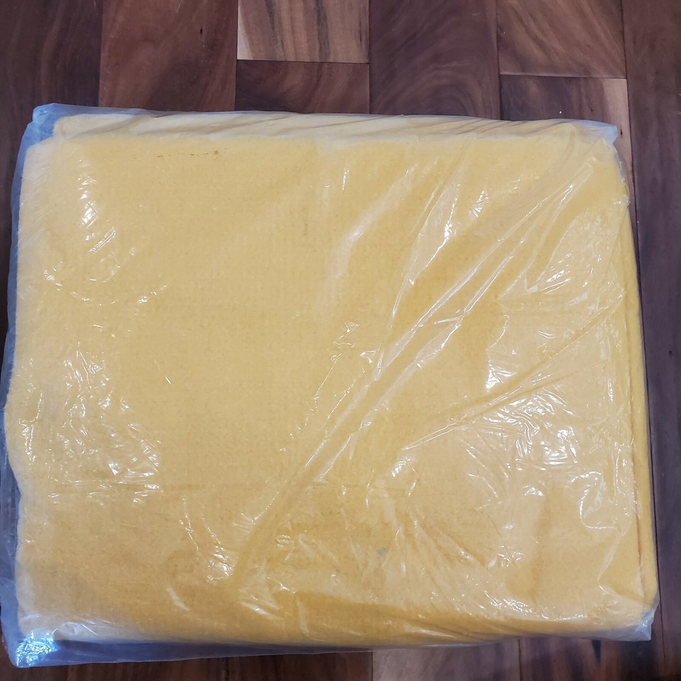 Vintage Mustard Yellow Blanket 72 x 90 Nylon Trim Twin Full Size