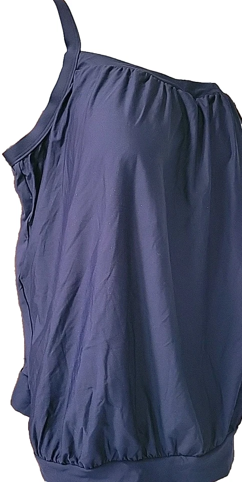 Camiseta Tankini Lands' End Para Mujer 18D Azul Marino Natación XL Abdomen Ocultar S84 Foto 2 de 4