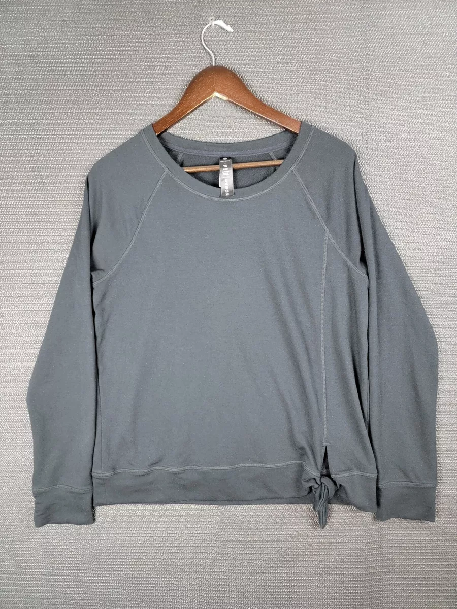 Yogalicious sweatshirt size large polyester blend active yoga black