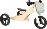Laufrad Und Dreirad SalbeigrüN, Trike Aus Holz, 3Fach Verstellbar, Bis 50 Kg