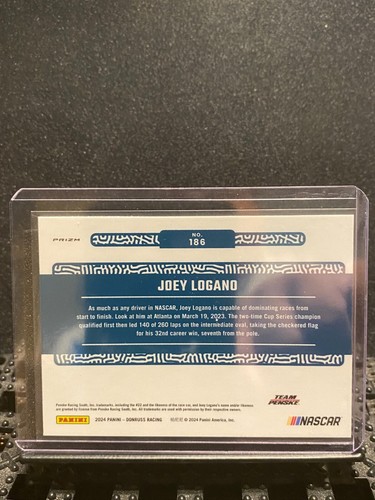 Joey Logano 2024 Donruss Optic - Season Highlights - Holo Silver - Card # 186 - Picture 2 of 2