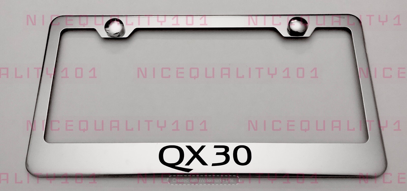 QX 30 Stainless Steel License Plate Frame Holder - Rust-Free Durable Finish