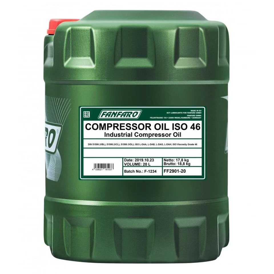 20 Liter FANFARO FF Compressor Oil ISO 46 Kompressoröl Kompressorenöl