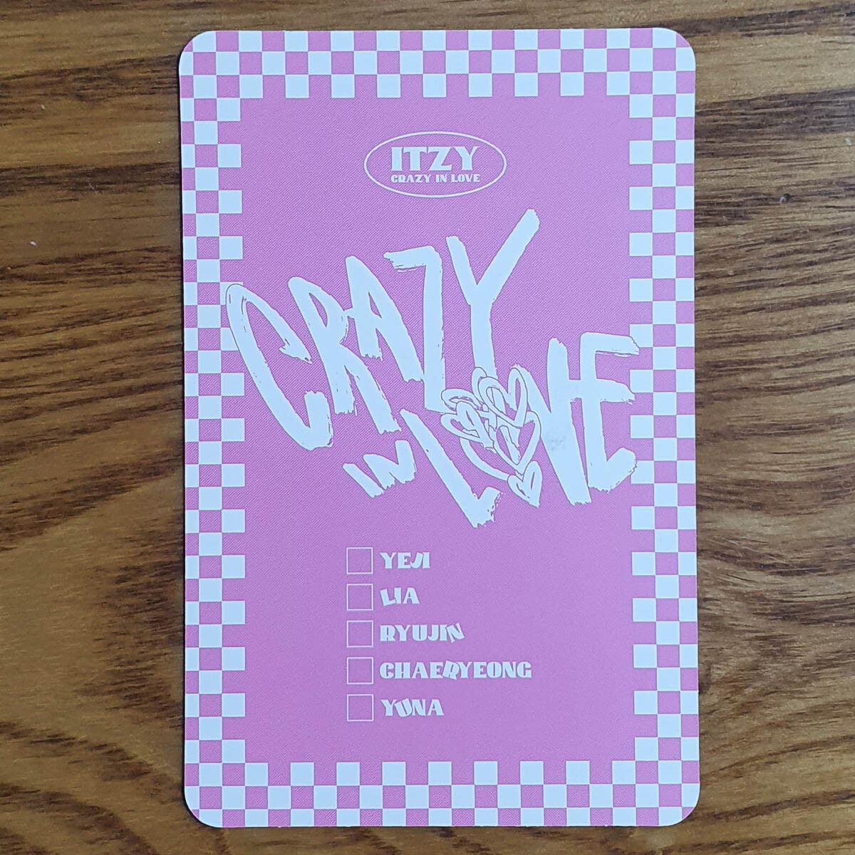 Yuna Official Photocard Itzy 1st Album Crazy In Love Genuine