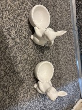 VINTAGE BUNNY / RABBIT EGG CUPS X 2