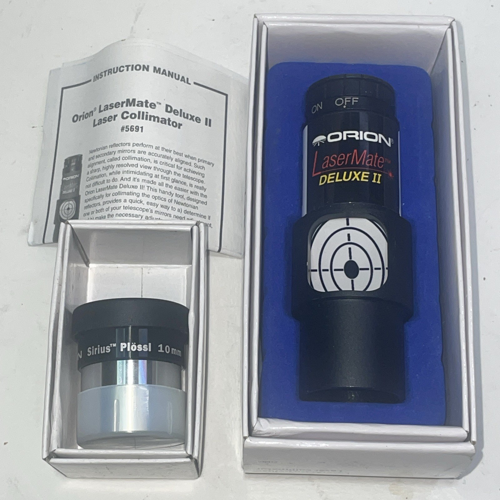 Orion Lasermate DLX II Laser Collimator Plus 10mm Sirius Plo