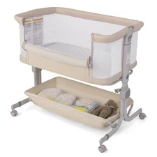 Baby Bassinet Bedside Sleeper w/6-Level Adjustable Height 3-in-1 design