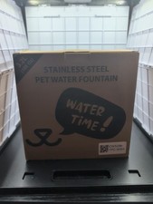 Cat Dog Water Fountain 3.2L 108oz Stainless Steel Pet Automatic Water Dispenser