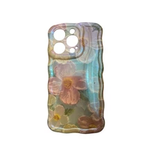 Iphone 14 Pro Cell Phone Case Purple and Blue Flowers