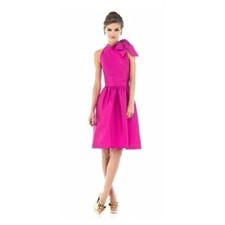 Alfred Sung Dress Women 10 Berry Pink Peau De Soie Halter Bow Neck Pockets D534
