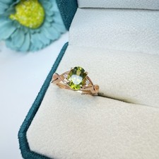 Natural Peridot Ring, 925 Sterling Silver, Peridot Ring, Birthstone Ring
