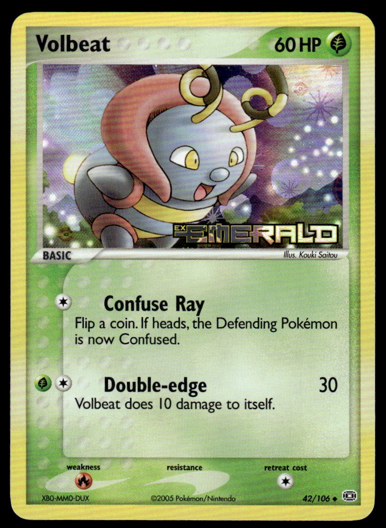 Pokemon TCG Emerald #42/106 Volbeat Reverse LP+