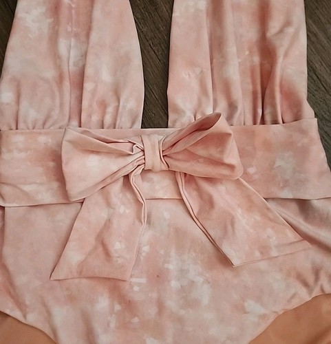 We Wore What Swimsuit Pink Floral Size Sm/Medium Adjustable Halter Tie - Picture 4 of 11