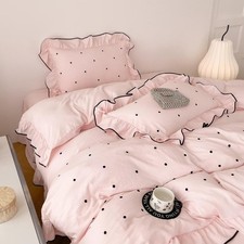 Pink Duvet Cover Set King Size,3 Pcs 1 Duvet Cover with 2 Pillowcases,Cute