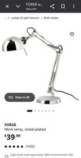 IKEA FORSÅ Adjustable Desk Lamp Nickel Plate...
