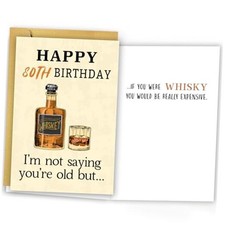 Funny Whisky 80th Birthday Card, Humor Birthday Card Gift For 80th Men 80TH