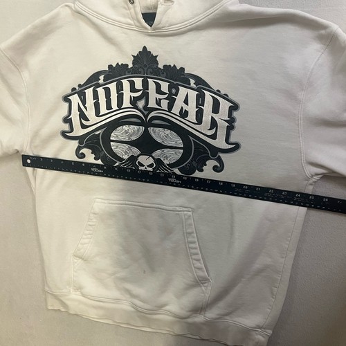 Vintage Y2K No Fear White Hoodie Men’s Size XL Logo Skater Motocross Streetwear - Picture 5 of 19