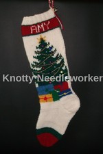 Pattern Only Hand Knitted CHRISTMAS TREE Stocking
