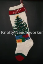 Pattern Only Hand Knitted CHRISTMAS TREE Stocking