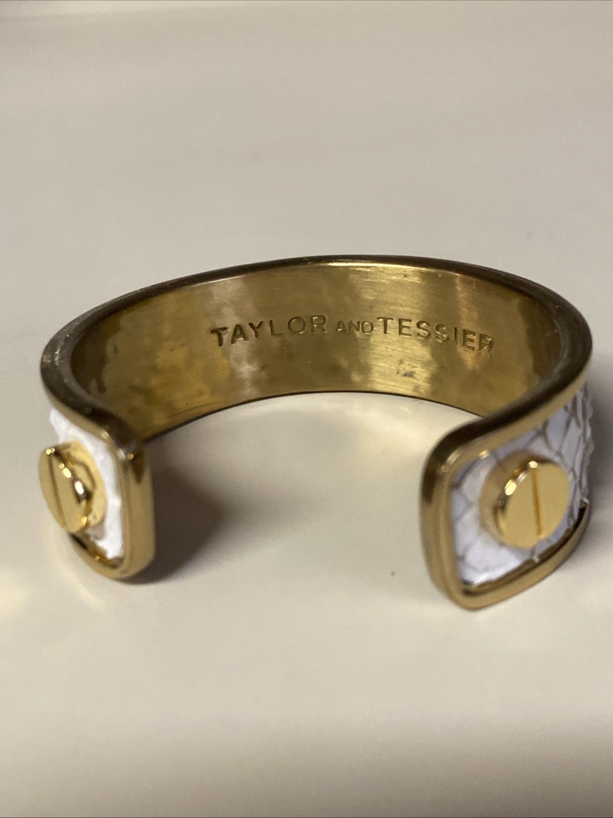 TAYLOR AND TESSIER PYTHON CUFF BRACELET White - image 4