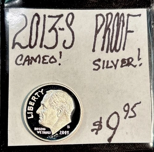 2013-S Uncirculated Silver Proof Cameo Roosevelt Dime! ENN Coins.
