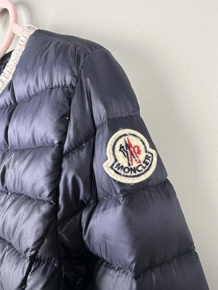 Девочек Kids MONCLER Flavienne Giubbotto пуховик свет куртка синий темно-синий с подкладкой - Изображение 3 из 4