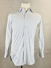 Ermenegildo Zegna Men's White Striped Cotton Dress Shirt 14.5 32/33 37