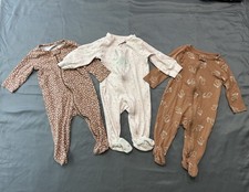 Carters Lot of 3 Pajamas 6M One Piece Light Weight Full Zip Double Zipper