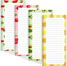4 Pack Magnetic Notepads for Refrigerator, Grocery List Magnet Pad for...