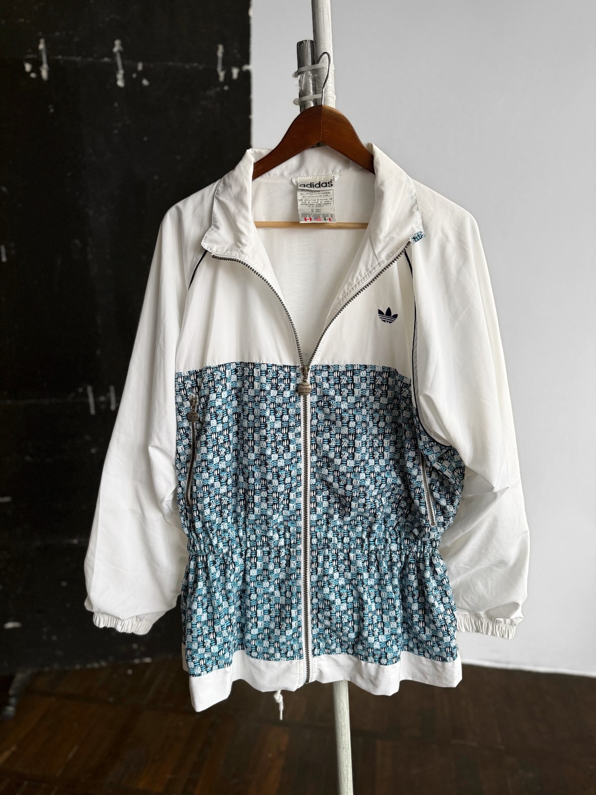 Adidas Womens Vintage 80s 90s Geometric Pattern Track Jacket Y2K Style Size - L