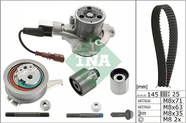 1X INA 530 0650 30 Wasserpumpe + Zahnriemensatz FüR VW Audi Skoda Seat-image