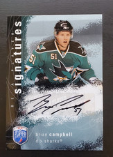 2007-08 Be A Player Brian Campbell BAP Signatures Auto #S-BC San Jose Sharks