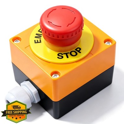 mxuteuk Red 22mm Mushroom Stop Switch 2NC