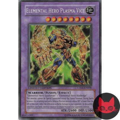Yugioh Elemental HERO Plasma Vice CT04-EN006 Secret Rare Limited Edition LP