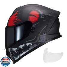 JQF Gear Motorcycle Full Face Dual Visor Helmets for Adults Street Bike Racin