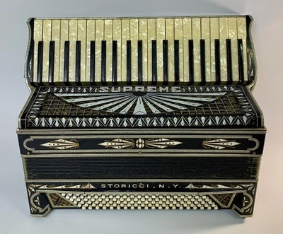 VTG RARE Accordion Storicci NY Supreme Piano Full Size New York MOP Bling (READ)