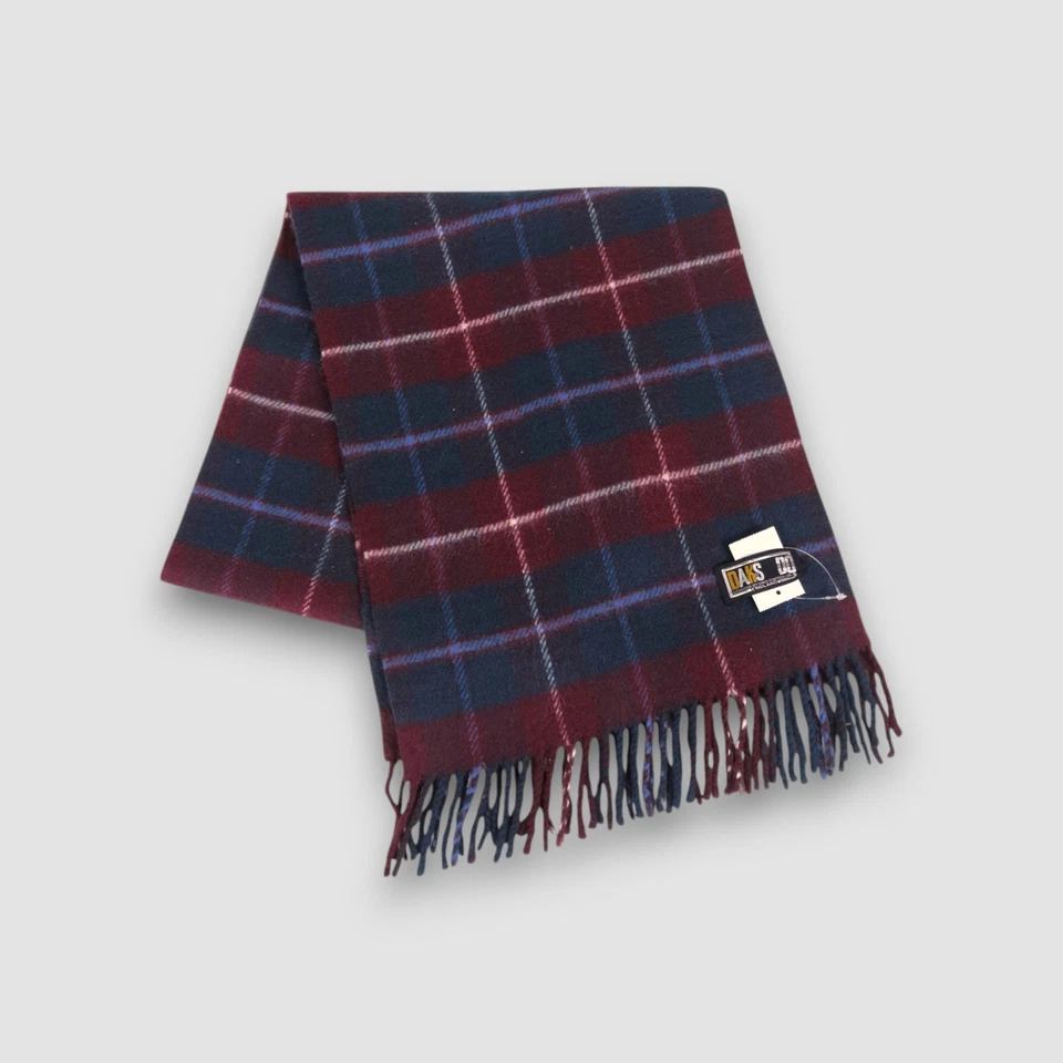 Bufanda de lana DAKS clásica a cuadros tartán silenciador invierno calentador cuello bufandas Foto 3 de 4