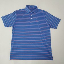Rhoback Medium Blue w/ Orange Stripes Polo