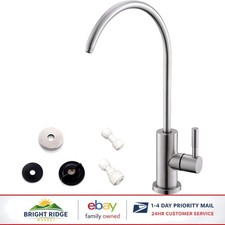 Lead Free Kitchen Water Filter Faucet with Brushed Nickel Finish and Gooseneck