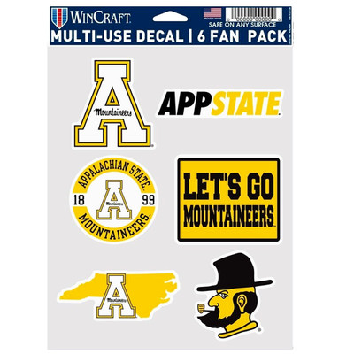Appalachian State Multi-Use 6 Fan Pack NCAA Decal Stickers 