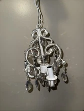 Crystal Mini Chandelier Pendant Light with Hanging Crystals