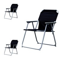 3 StüCk Campingstuhl Klappstuhl Anglerstuhl Regiestuhl Faltstuhl Metall Schwarz