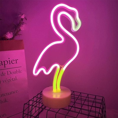 Neonlicht Flamingo Leuchtreklame 30 x 15 cm USB/Batteriebetrieben