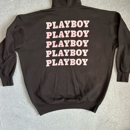 Playboy Missguided Sweatshirt Women 2XL - SZ 4 Black Pink Oversized Hoodie