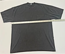 Los Angeles Apparel pocket TShirt 6.5 Ounce CoaL Gray Custom Garment Dyed XL new