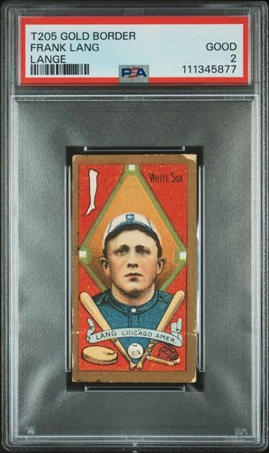 1911 Frank Lang T205 Gold Border - PSA 2 - Polar Bear - Freshly Graded
