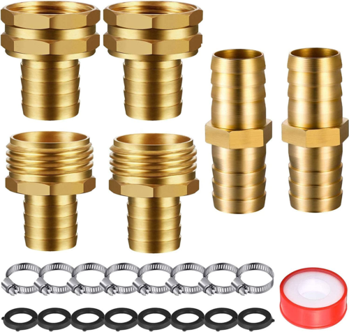 4 Set 3/4 Inch Solid Brass Garden Hose Connector Hose Mender, Water Hose Repair - Picture 8 of 12