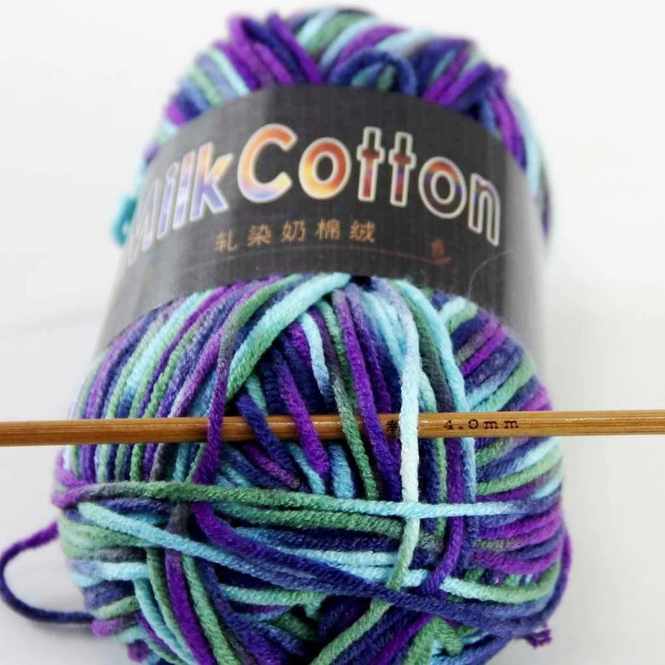 AIPYARN 2Ballsx50gr Cotton DK Baby Crochet Yarn Hand-dyed Wool Socks Knitting 22 - Image 3 of 4