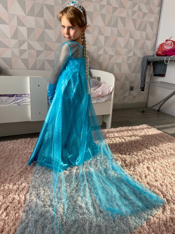 Disfraz Disney Frozen Niña Elsa Anna Princesa Reina de las Nieves Juegos con disfraces Niñas Vestidos Foto 3 de 4