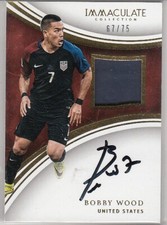 2017 PANINI Immaculate Soccer BOBBY WOOD JERSEY Patch AUTO SP 67/75 USA AUTOGRAP